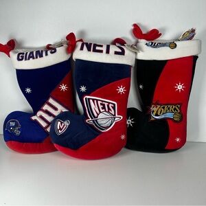 Holiday Christmas Stocking Beanies Basketball New W/Tags Philadelphia Nets & Ny